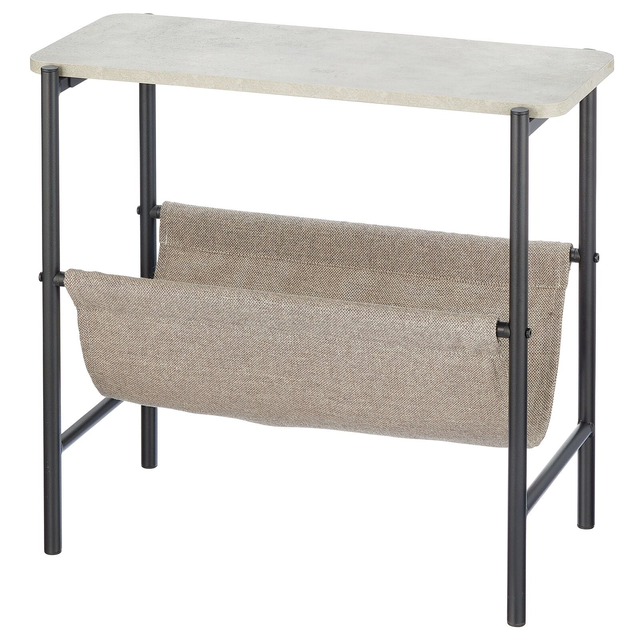 Metal Side Table with Storage