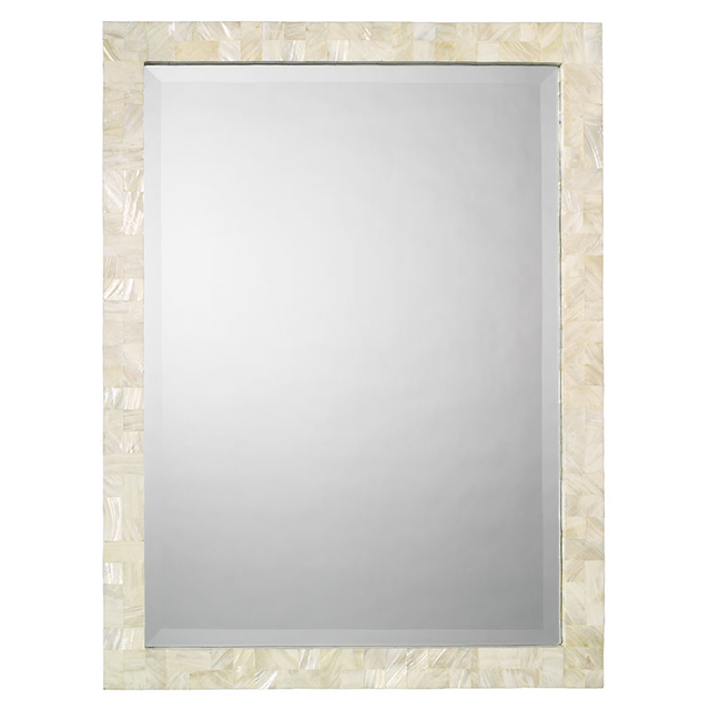 Mother-of-pearl Rectangular Mirror - Cream, OS