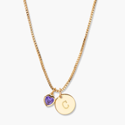 Mackenzie Heart Birthstone Initial Necklace