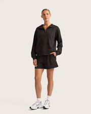 Women's Quarter Zip Sweater - Black