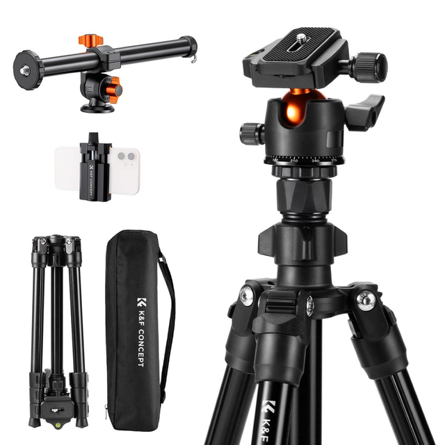 DSLR Camera Tripods Aluminum Travel With Transverse Center Column