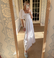 The Scarlett Nap Dress - White Shadow Stripe