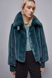 Short synthetic fabric coat