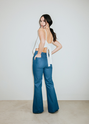 Denim Fit & Flare Pant