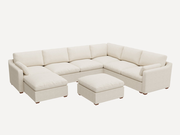 HONBAY 8-Piece Oversized Cloud Down-Filled Chenille Modular U-Shaped Sectional Sofa