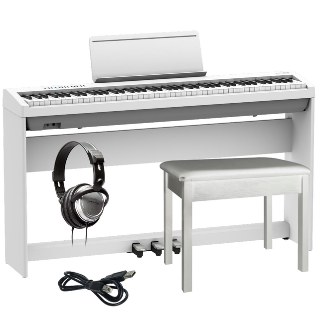 Roland FP-30X Digital Piano - White COMPLETE HOME BUNDLE