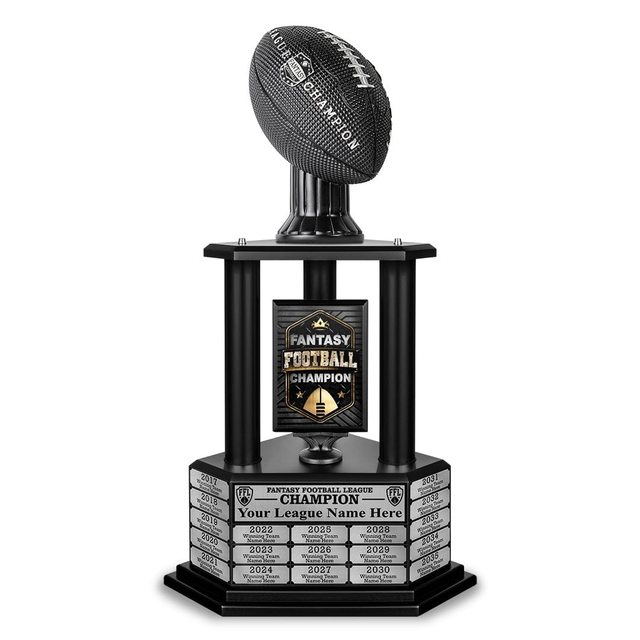 26"-56" Perpetual Fantasy Football Trophy - Black Football