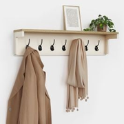 Ash Hall Coat Hooks with Shelf - Off-White