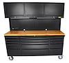 JEGS 81453: 72 in. 15-Drawer Rolling Tool Cabinet with Upper Storage [Black] - JEGS