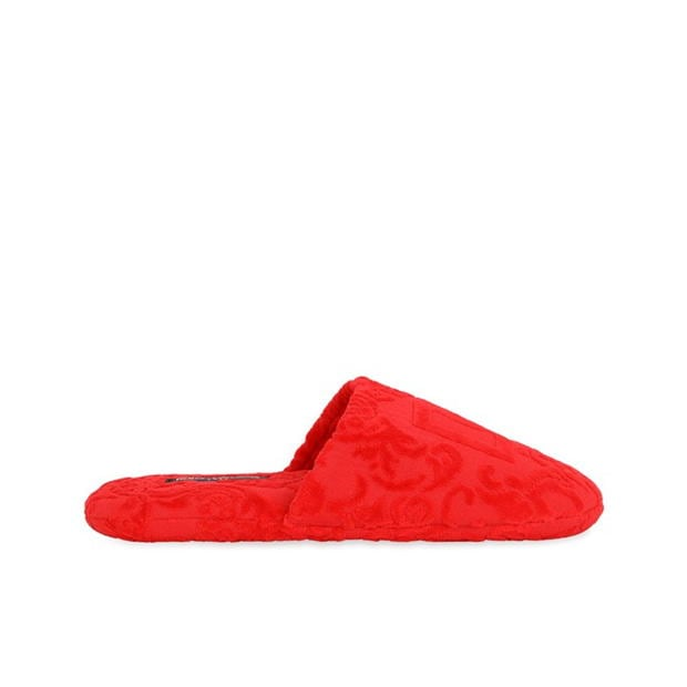 Dolce and Gabbana Casa Jaquard Slippers - Red