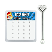 Box 20 Pieces of 925 Sterling Silver Nose Bones 22g