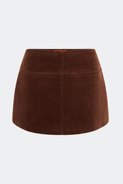 Twiggy Corduroy Mini Skirt In Choco Brown