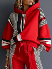 Urban Geometric Relaxed Fit Hoodie