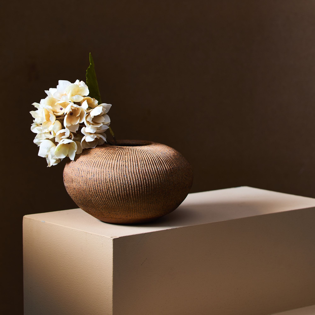 SOMBRA Handmade Ribbed Stoneware Vase, Exclusive | Food52