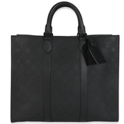 Black Monogram Embossed Taurillon Sac Plat 24H