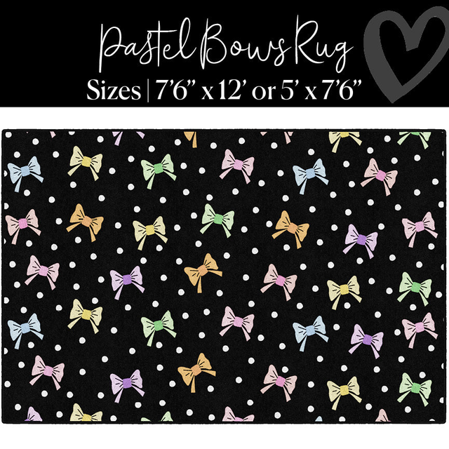 Pastel Bows Classroom Rug by Schoolgirl Style