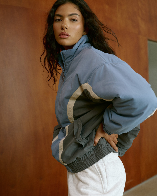 Panel Detail Track Jacket - Slate Blue