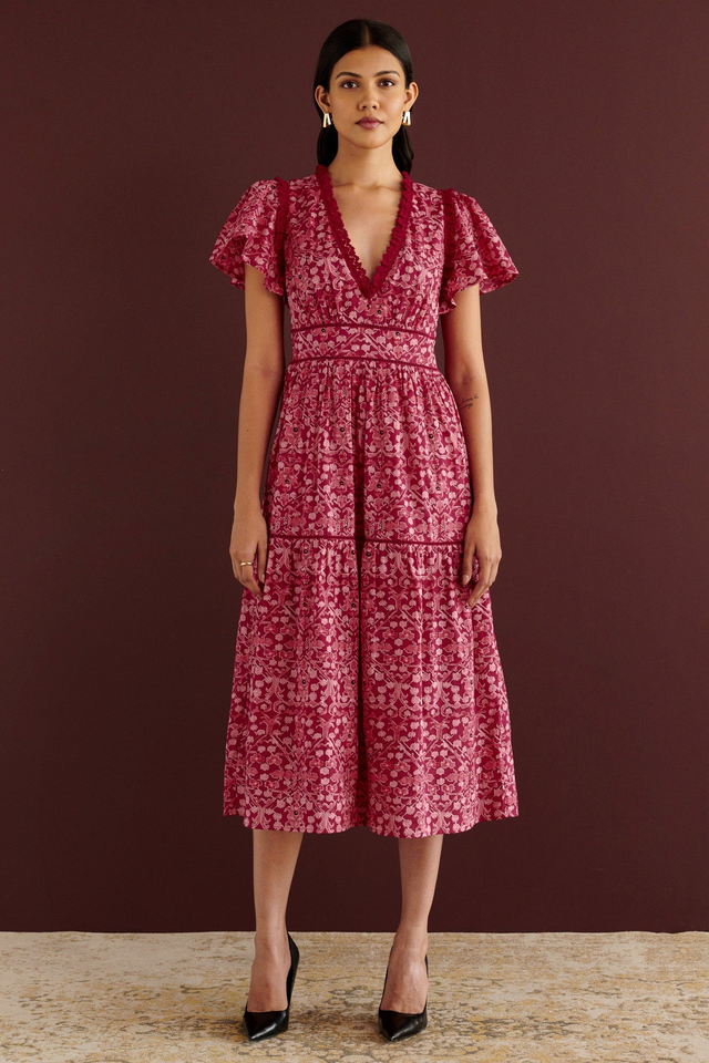 Naxos Dress Ottoman Berry