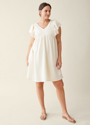 The Madeline Flutter Sleeve Maternity Dress