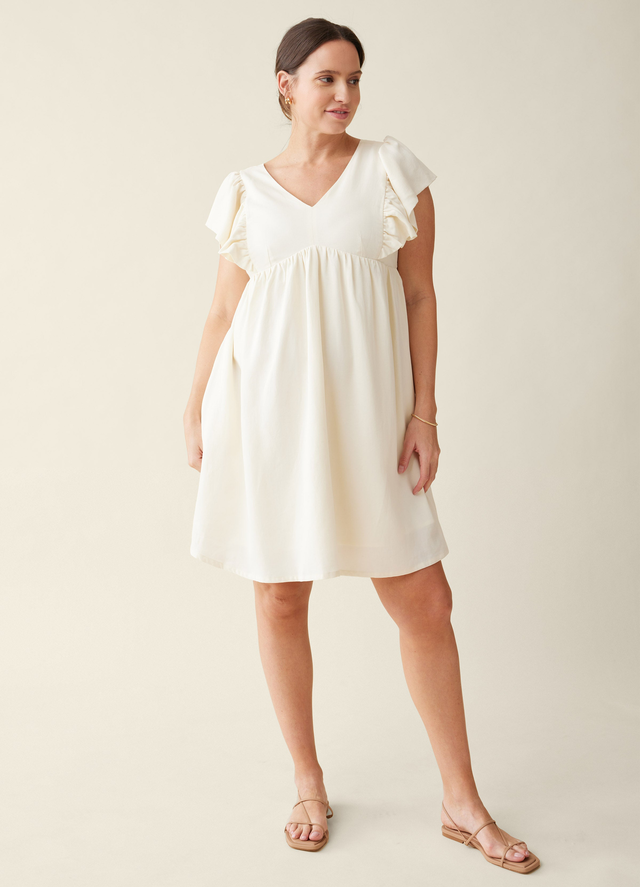 The Madeline Flutter Sleeve Maternity Dress