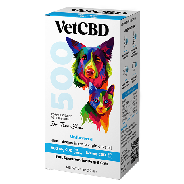 500 mg Tincture for Dogs and Cats - VetCBD Hemp