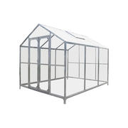 8' x 10' Greenhouse with Galvanized Steel Frame, Polycarbonate Twin-Wall Roof and Crystal-Clear Solid Walls TMG-GH811