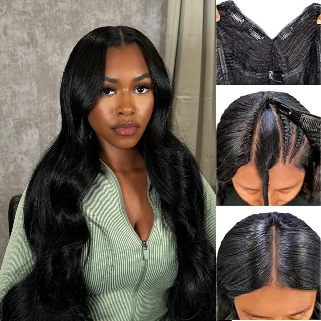 Body Wave U Part Wigs Human Hair Glueless V Part Wigs Online