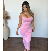 Leah Maxi Strapped Dress (Pink)