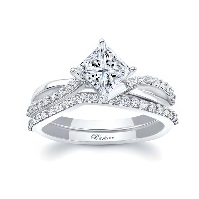 Princess Cut Lab Diamond Twist Bridal Set