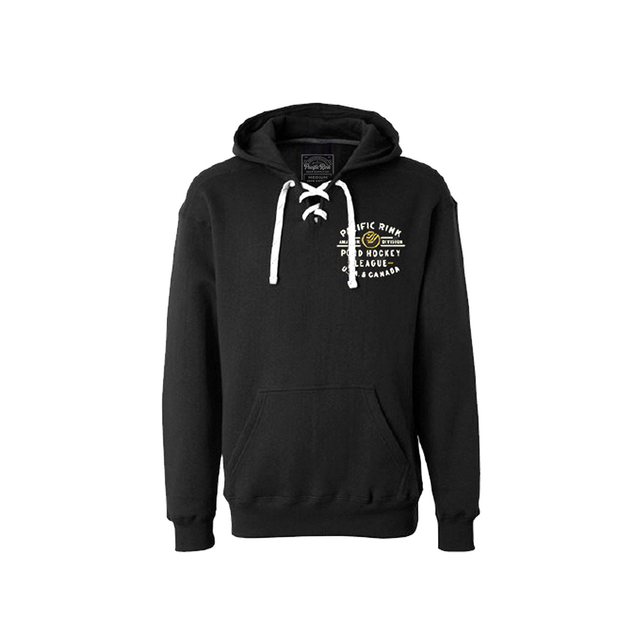 League Lace Up Hoodie | Black