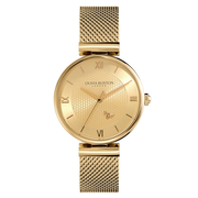 Gold T-Bar Light Gold Dial Honeycomb and Bee Detail Watch