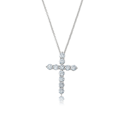 Brilliant Round Cross Necklace in Platinum