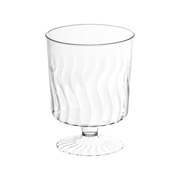 8 oz. Clear Plastic Pedestal Wine Glasses