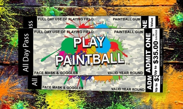 Paintball USA Tickets (Valid at over 100 locations). Over 90% Off. 4 BONUS FREE TICKETS with every purchase of 4 or more