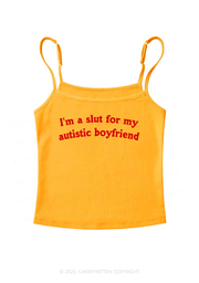 Slxt For My Autistic BF Y2K Spaghetti Strap Cami Cherrykitten