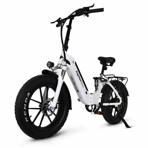 Defiant ST Fat Tire Folding Electric Bike - Refurbished -Refurbished White