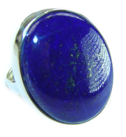 Natural 30.8 carat  Lapis Lazuli .925 Sterling Silver handcrafted ring size 7 adjustable