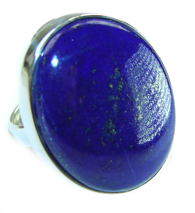Natural 30.8 carat  Lapis Lazuli .925 Sterling Silver handcrafted ring size 7 adjustable
