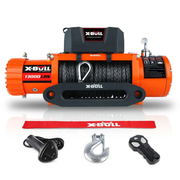 X-BULL Electric Winch 13000 LBS 12V Synthetic Rope SUV Jeep Truck 4WD Orange