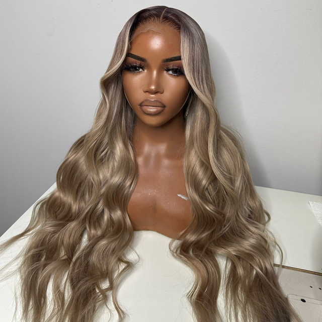 10A 250% Density Ombre Ash Blonde 13x6 Lace Front Human Hair Wigs