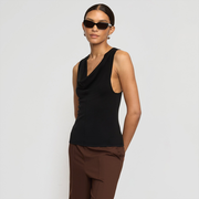 Valerie Cowl-Neck Racerback Knit Top