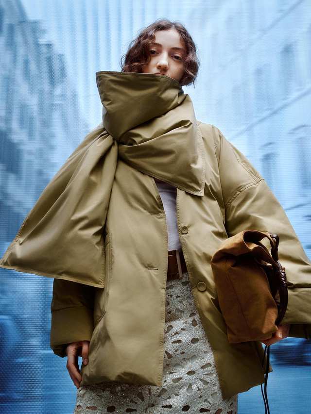 Scarf Neck Puffer Down Jackets