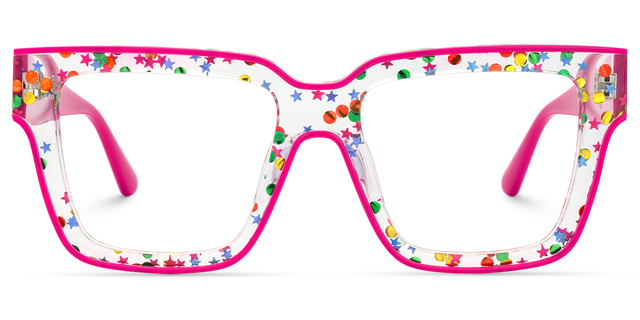 Naiya - Square Pink Eyeglasses