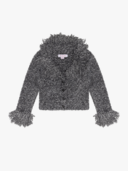 Marla Fringe Cardigan - Salt & Pepper