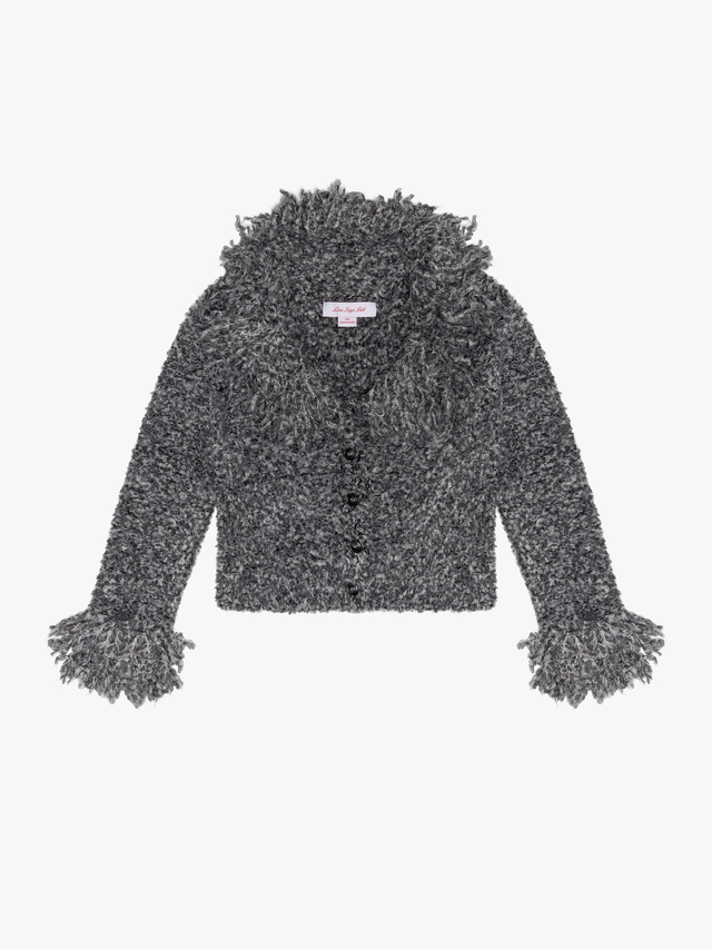 Marla Fringe Cardigan - Salt & Pepper