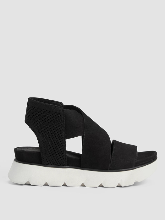 Chant Tumbled Leather Wedge Sandal