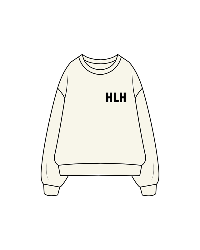 The Classic Crewneck - Off White - Hilo House - Center Chest & Back Center Stacked - Black
