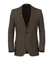 Blazer Sur Mesure pour Homme marron clair en laine et lyocell stretch