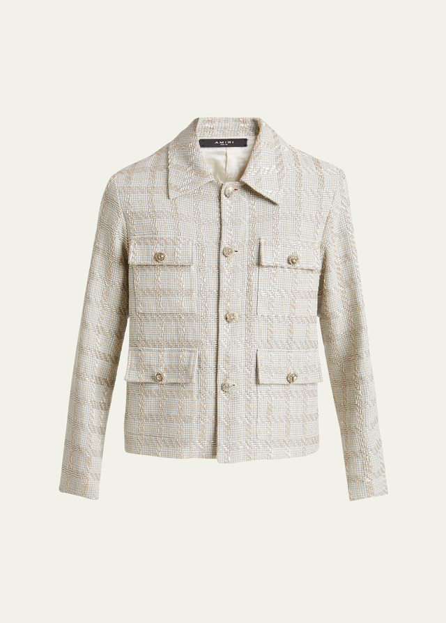 Men's Boucle Check Blouson Jacket