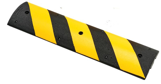 4 ft Easy Rider® Speed Bump, Recycled Rubber, Yellow/Black - GNRS2411YB